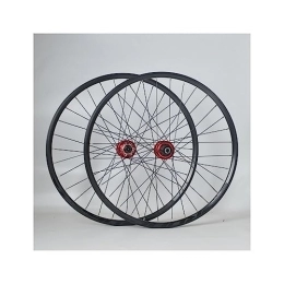 ZFF Spares ZFF Mountain Bike Wheelset 26 / 27.5 / 29 Inch Aluminum Alloy Rim 32H Disc Brake MTB Wheelset Quick Release Front Rear Wheels Fit 7 / 8 / 9 / 10 / 11 / 12 Speed Cassette Bicycle Wheelset (Color : Red, Size : 27.5