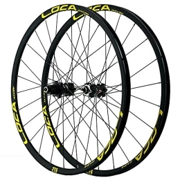 ZFF Mountain Bike Wheel ZFF Mountain Bike Wheelset 26 / 27.5 / 29 Inch Aluminum Alloy Rim Disc Brake MTB Wheels Quick Release Front Rear Wheel Micro Spline 12 Speed 24Holes (Color : Yellow, Size : 27.5in)