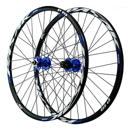 ZFF Spares ZFF Mountain Bike Wheelset 26 27.5 29 Inch Bicycle Wheel (front + Rear) Double-walled Aluminum Alloy Rim Quick Release Disc Brake 7-12speed Cassette 32H (Color : Blue, Size : 27.5in)