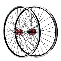 ZFF Spares ZFF Mountain Bike Wheelset 26 27.5 29Inch Double Wall Aluminum Alloy Disc / V Brake MTB Wheels Quick Release 7 8 9 10 11 12 Speed Cassette Flywheel 32 Holes 2016g (Color : Red, Size : 27.5")