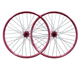 ZFF Spares ZFF Mountain Bike Wheelset 26 Inch Quick Release Bicycle Front + Rear Wheels Aluminum Alloy Double Wall Rim Disc Brake 7 8 9 Speed (Color : Pink)