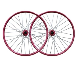 ZFF Spares ZFF MTB 26 Inch Mountain Bike Wheelset Quick Release Bicycle Front Rear Wheels Aluminum Alloy Double Wall Rim Disc Brake 7 8 9 Speed 32 Holes (Color : Pink)