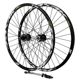 ZFF Spares ZFF MTB Bicycle Wheelset 26 27.5 29 In Mountain Bike Wheel Double Wall Aluminum Alloy Rim Disc Brake 11 / 12 Speed XD Free Body 32 Holes 2050g (Color : Green 26", Size : Thru axle)