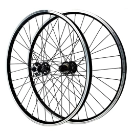ZFF Spares ZFF MTB Bicycle Wheelset 26 27.5 29 Inch Mountain Bike Wheels Rim With QR 7 8 9 10 11 12 Speed Cassette Wheel Disc / V Brake Double Wall Aluminum Alloy 32H 2016g (Color : Black, Size : 27.5")