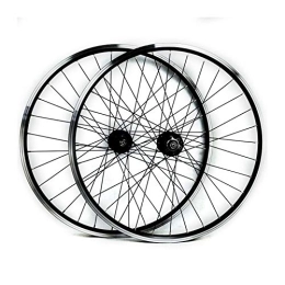 ZFF Mountain Bike Wheel ZFF MTB Front Rear Wheel 26 Mountain Bike Wheelset Sealed Bearing Disc / V Brake Rim 7 8 9 10 11 Speed Freewheel Cassette Quick Release (Color : Black hub)