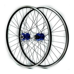 ZFF Spares ZFF MTB Front Rear Wheel 26 Mountain Bike Wheelset Sealed Bearing Disc / V Brake Rim 7 8 9 10 11 Speed Freewheel Cassette Quick Release (Color : Blue hub)