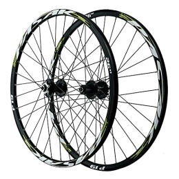 ZFF Spares ZFF MTB Wheels 26 27.5 29 Inch Mountain Bike Wheelset QR Disc Brake Aluminum Alloy Hub 7 8 9 10 11 12 Speed Cassette Freewheel 32 Holes (Color : Green, Size : 26in)