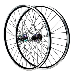 ZFF Spares ZFF MTB Wheelset 26" 27.5" 29" Quick Release Disc / V Brake 32H Mountain Bike Wheels Double Wall Aluminum Alloy Rim 7 8 9 10 11 12 Speed Cassette 2016g (Color : Colorful, Size : 26")