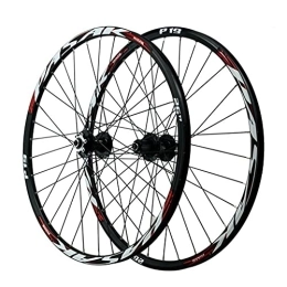 ZFF Mountain Bike Wheel ZFF MTB Wheelset 26 / 27.5 / 29inch Bicycle Rim 32 Spoke Mountain Bike Front & Rear Wheel Disc Brake 7 8 9 10 11 12 Speed Cassette Freewhee QR Sealed Bearing Hubs (Color : Red, Size : 26in)