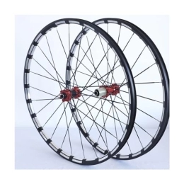 ZFF Spares ZFF MTB Wheelset 26 27.5 29inch Disc Brake Quick Release Mountain Bike Front & Rear Wheel Aluminum Alloy Double Wall Rim 7 / 8 / 9 / 10 / 11 Speed Cassette 24 Holes (Color : Red, Size : 26'')