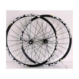 ZFF Spares ZFF MTB Wheelset 26 27.5 29inch Disc Brake Quick Release Mountain Bike Wheel Aluminum Alloy Double Wall Rim 7 / 8 / 9 / 10 / 11 / 12 Speed Cassette 24holes Front Rear Wheels (Color : Svart, Size : 27.5'')
