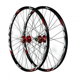 ZFF Spares ZFF Mtb Wheelset, 26in / 27.5in / 29in Mountain Bike Front + Rear Wheel Aluminum Alloy Double Wall Quick Release7 / 8 / 9 / 10 / 11 Speed (Color : Red, Size : 27.5in)