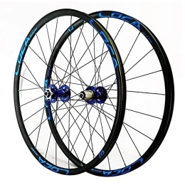 ZFF Spares ZFF MTB Wheelset Mountain Bike Wheels 26in / 27.5 / 29" Disc Brake Front 2 And Rear 4 Sealed Bearing Hub QR Double Wall Aluminum Alloy Rim 7-12 Speed Cassette Freewheel (Color : Blue, Size : 26in)