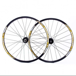 ZGQP Mountain Bike Wheel ZGQP 26-inch Bearing Wheel, Mountain Wheel Set Pure Disc Version Front Wheel Plus Rear Wheel Set, Seven-layer Thick Cardboard Box (Color : Yellow, Size : 26 inch)