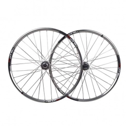 ZHTY Mountain Bike Wheel ZHTY Mountain Bike Wheelset, Silver Hubs And Decals Disc Brake Only Wheels, 7, 8, 9, 10 Speed Cassette Type, Double Wall Disc Only Rims (26" Front Rear)