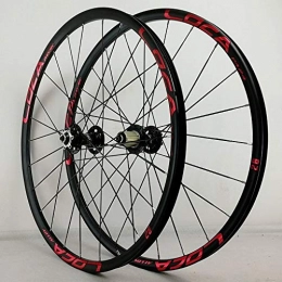 ZLYY Spares ZLYY MTB Bicycle Wheelset 26er 27.5er Disc Brake 24 Holes Flat Spokes Quick Release F5*100mm R5*135mm Mountain Bike 11s 12 Speed (Color : 27.5 Black Red)