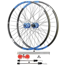 zmigrapddn Mountain Bike Wheel zmigrapddn 26 / 27.5 / 29 Inch MTB Bike Discbrake Wheelset, Double Walled Aluminum Alloy Quick Release Sealed Bearings 11 Speed 32H (Color : Blue, Size : 29 inch)