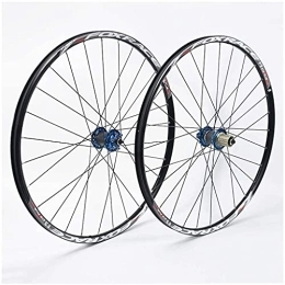zmigrapddn Spares zmigrapddn 26 Inch Mountain Bike Wheels, Double Wall Aluminum Alloy Quick Release Discbrake MTB Hybrid Wheels 24 Hole 7 / 8 / 9 / 10 Speed (Color : Blue, Size : 27.5 inch)