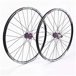 zmigrapddn Mountain Bike Wheel zmigrapddn 26 Inch Mountain Bike Wheels, Double Wall Aluminum Alloy Quick Release Discbrake MTB Hybrid Wheels 24 Hole 7 / 8 / 9 / 10 Speed (Color : Purple, Size : 27.5 inch)