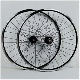 zmigrapddn Mountain Bike Wheel zmigrapddn 26 Inch MTB Bike Wheelset, Double Wall Aluminum Alloy Disc / Vbrake Cycling Rim Quick Release 32 Hole 7 / 8 / 9 / 10 Speed Disc Wheels (Color : Black, Size : 26inch)