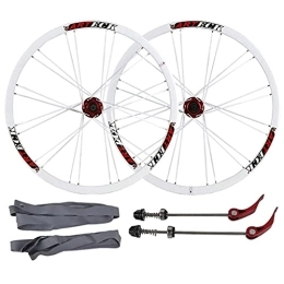zmigrapddn Mountain Bike Wheel zmigrapddn Mountain Bike Bicycle Discbrake 26 Inch, Double Wall Aluminum Alloy Quick Release Sealed Bearings Compatible 8 / 9 / 10 Speed (Color : White, Size : 26inch)