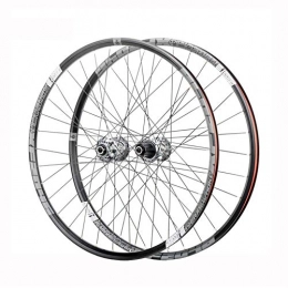 ZMXZMQ Spares ZMXZMQ 26 / 27.5 / 29In Bicycle Wheelset, Mountain Bike Wheels Double Wall MTB Rim Disc Brake, Ultralight Carbon Fiber Quick Release 36H, Gray, 26 inches