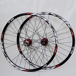 ZNND Spares ZNND 26 27.5 29 Inch Bike Wheelset, Ultralight MTB Mountain Bicycle Wheels, Double Layer Alloy Rim Quick Release 7 8 9 10 11 Speed Disc Brake (Color : Red Hub red logo, Size : 27.5Inch)