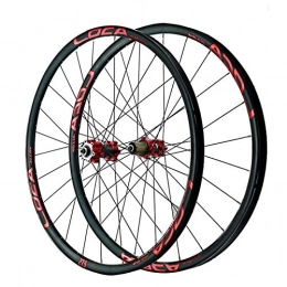 ZNND Spares ZNND 26 27.5 29 Inch Mountain Bike Wheelset Double Wall MTB Rim 6-Nail Disc Brake 6-claw Tower Base Quick Release For 8 9 10 11 12 Speed Wheel (Color : Red Hub red label, Size : 26in)