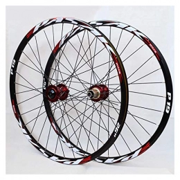 ZNND Spares ZNND 26 27.5 29 Inch Mountain Bike Wheelset Thru Axle MTB Double Wall Alloy Rim Cassette Hub Sealed Bearing Disc Brake 7-11 Speed 32H (Color : A, Size : 26in)