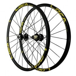 ZNND Mountain Bike Wheel ZNND 26 / 27.5 Inch Bicycle Wheel Set, Aluminum Alloy Quick Release Wheel Disc Brake Wheel Mountain Bike Wheel (Color : Yellow, Size : 27.5in)