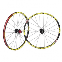 ZNND Spares ZNND 26" / 27.5" Inch Mountain Bike Wheelset Double Wall Alloy Rim Disc Brake Sealed Bearing Quick Release 24H 8 / 9 / 10 / 11 (Color : Yellow, Size : 26in)