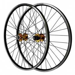 ZNND Spares ZNND 26'' Bike Wheels, Mountain Bike Disc Brake Hub Quick Release Wheels Double-layer Aluminum Alloy Rim V Brake (Color : Yellow)