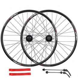 ZNND Spares ZNND 26 Cycling Front & Rear Wheel Bick Wheelset Mountain Double Layer Alloy Rim Disc Brake Quick Release 7 / 8 / 9 / 10 / 11 / 12 Speed Cassette Hub (Color : Black)