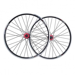 ZNND Mountain Bike Wheel ZNND 26" Cycling Wheels Mountain Bike Aluminum Alloy V Brake Wheel Set Quick Release Rims 32 Hole White / Black (Color : Black)