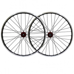 ZNND Mountain Bike Wheel ZNND 26 Inch Bicycle Wheels Set Mountain Bike Wheelset 32 Hole Disc Brake V Brake Dual Purpose Quick Release Double Layer Rim 7-8-9 Speed Wheel (Color : Red Hub)