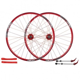ZNND Mountain Bike Wheel ZNND 26 Inch Bike Wheelset, Cycling Wheels Mountain Bike Disc Brake Wheel Set Quick Release Palin Bearing 7 / 8 / 9 / 10 Speed (Color : Red, Size : 26INCH)