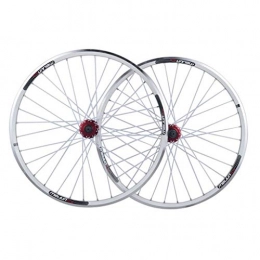 ZNND Mountain Bike Wheel ZNND 26 Inch Bike Wheelset, Double Wall MTB Rim Quick Release V-Brake Hybrid / Mountain Bike Hole Disc 7 8 9 10 Speed (Color : White)