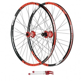 ZNND Spares ZNND 26 Mountain Bike Wheelset, CNC Aluminum Alloy Double Wall Quick Release V-Brake Cycling Wheels Disc Brake 8 9 10 11 Speed 135mm (Color : Red, Size : 26inch)