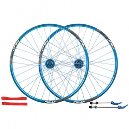 ZNND Spares ZNND 26 Mountain Bike Wheelset, MTB Bicycle Wheel Set Double Layer Alloy Rim Disc Brake Front And Rear 32 Hole 7 8 9 10 Speed Quick Release (Color : Blue)