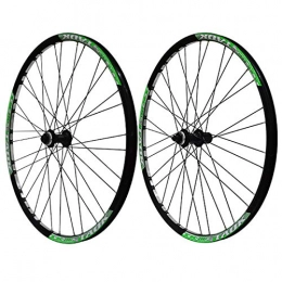 ZNND Mountain Bike Wheel ZNND 27.5 Inch Mountain Bike Wheel Set Bicycle Wheelset Center Locking Disc Brake Quick Release Hub Cycling Double Wall MTB Rim 7, 8, 9speed (Color : Green)