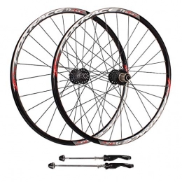 ZNND Mountain Bike Wheel ZNND 27.5" Mountain Bike Wheels, Double Wall Ultralight Carbon Fiber MTB V-Brake Hybrid 24 Hole Disc 7 8 9 10 Speed 100mm (color : A, Size : 26 inch)