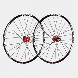 ZNND Mountain Bike Wheel ZNND 29" Mountain MTB Bike Wheel Set Disc Brake Bicycle Wheel Double Wall Alloy Rim QR 7 8 9 10 11 Speed Front 2 Rear 5 Palin 24H (Color : Red)