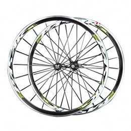 ZNND Spares ZNND 700C Bike Wheelset, Road Wheel Aluminum Alloy For Bearing Bicycle Wheel 7 / 8 / 9 / 10 / 11 Speed C Brake V Brake Mountain Bike (Color : Green)