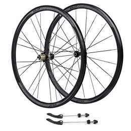 ZNND Mountain Bike Wheel ZNND 700C Road Cycling Wheels, Bicycle Racing Double Wall Rim Quick Release V-Brake Hole Disc 8 9 10 Speed 130mm Black (Color : B, Size : 700C)