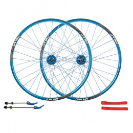 ZNND Spares ZNND Bike Wheelset 26", MTB Mountain Bicycle Wheel Front Rear Double Layer Alloy Rim Sealed Bearing Disc Brake 32 Hole 7 8 9 10 Cassette (Color : Blue)