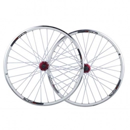 ZNND Mountain Bike Wheel ZNND Cycling Wheels, 32 Holes Quick Release Disc Brake V Brake Wheel Set 26 Inch Mountain Bike Aluminum Alloy Wheels (Color : White)