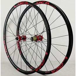 ZNND Spares ZNND Cycling Wheelset 26 27.5 29in 700C Bike Wheels Mountain Road Bicycle Front Rear Rim Ultralight Alloy Hub Thru Axle 8-12 Speed Disc Brake (Color : Red hub, Size : 27.5in)
