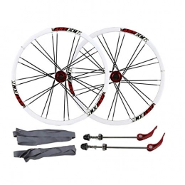 ZNND Mountain Bike Wheel ZNND Mountain Bicycle Wheelset, 24 Holes Aluminum Alloy Quick Release Disc Brake Flat Banner Applicable 26 * 1.35~2.125 Tires (Color : Black, Size : 26in)