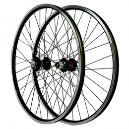 ZNND Mountain Bike Wheel ZNND Mountain Bike Disc Brake Wheel, Front 2 Rear 4 Bearing Hub Disc V Brake Double-layer High-strength Aluminum Alloy Rim (Color : Black)
