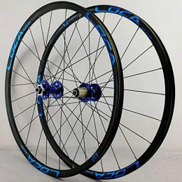 ZNND Spares ZNND Mountain Bike Wheelset 26 27.5 29 Inch MTB Double Layer Rim Disc Brake Bicycle Front Rear Wheel Set QR 7 / 8 / 9 / 10 / 11 / 12 / Speed (Color : Blue Hub blue label, Size : 29inch)